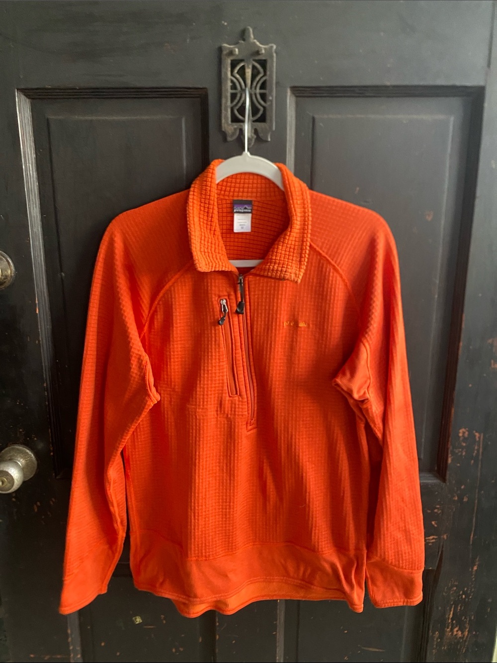 Patagonia Men's Bright Orange Half-Zip Sweater